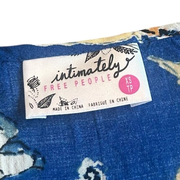 Intimately Free People Blue Floral Sleeveless Tunic Mini Dress Size XS Women's - Picture 11 of 11